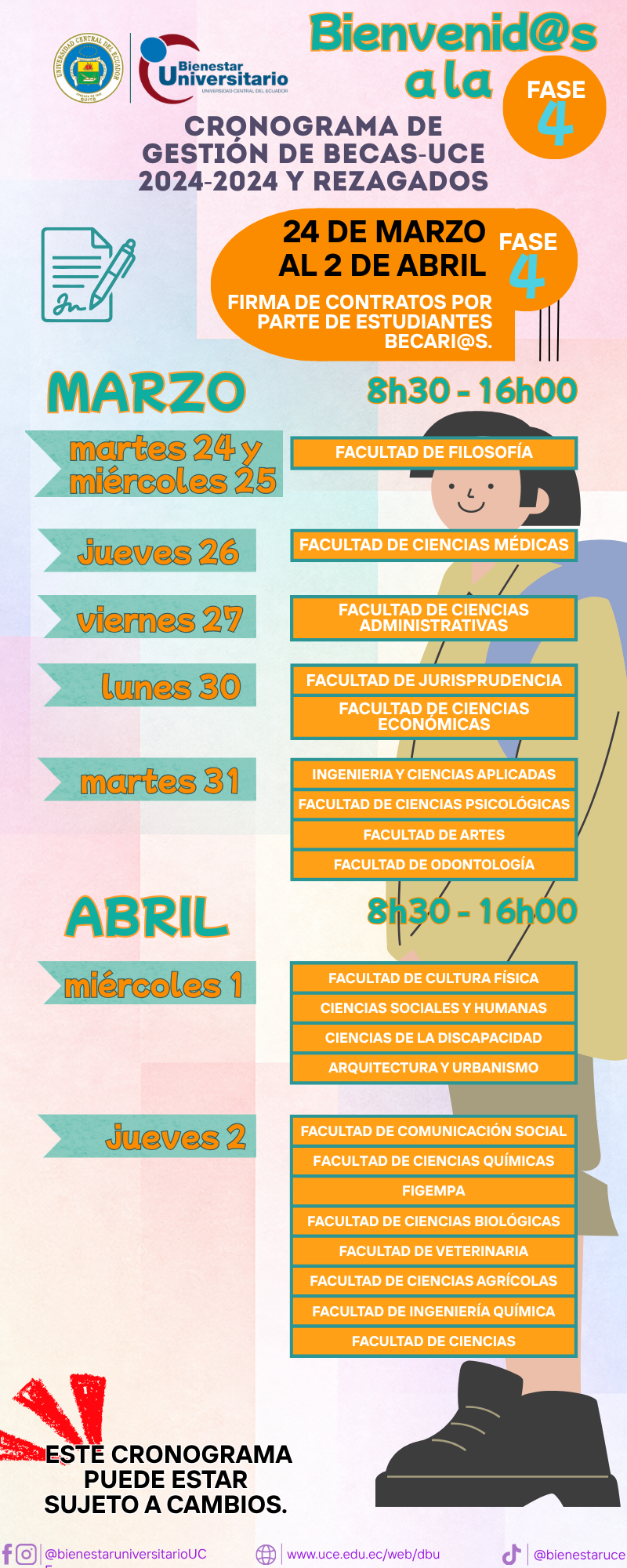 CRONOGRAMA FIRMA FACULTADES